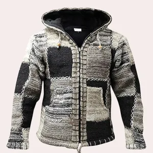 Orlando - modern patchwork jacket with hood for men
