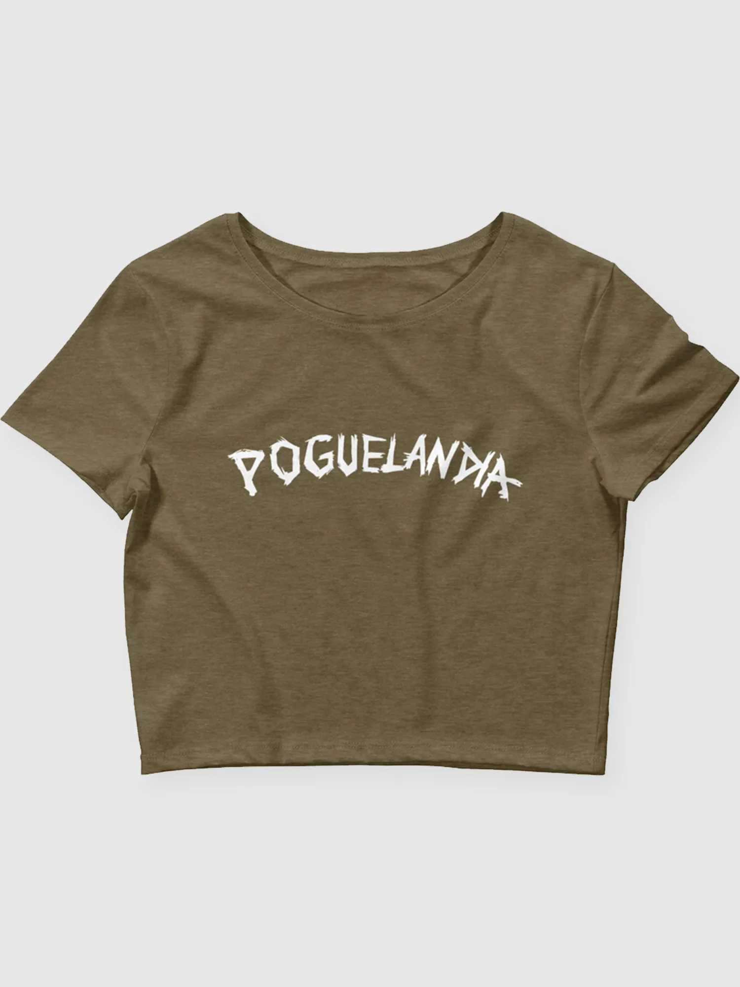 Outer Banks Women’s Poguelandia Crop Tee [Heather Olive]
