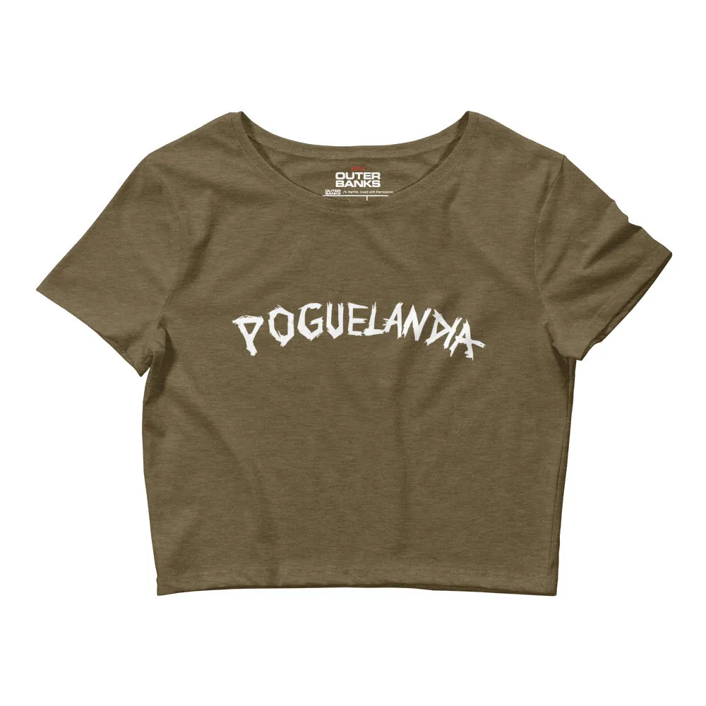 Outer Banks Women’s Poguelandia Crop Tee [Heather Olive]