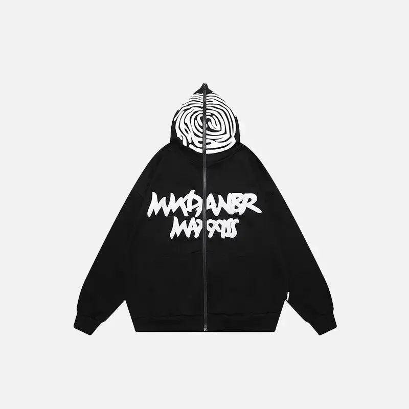 Oversized Graffiti Hoodie for Y2K Style and Comfort