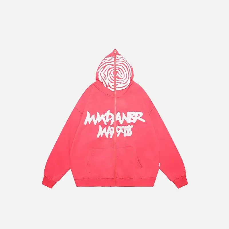 Oversized Graffiti Hoodie for Y2K Style and Comfort