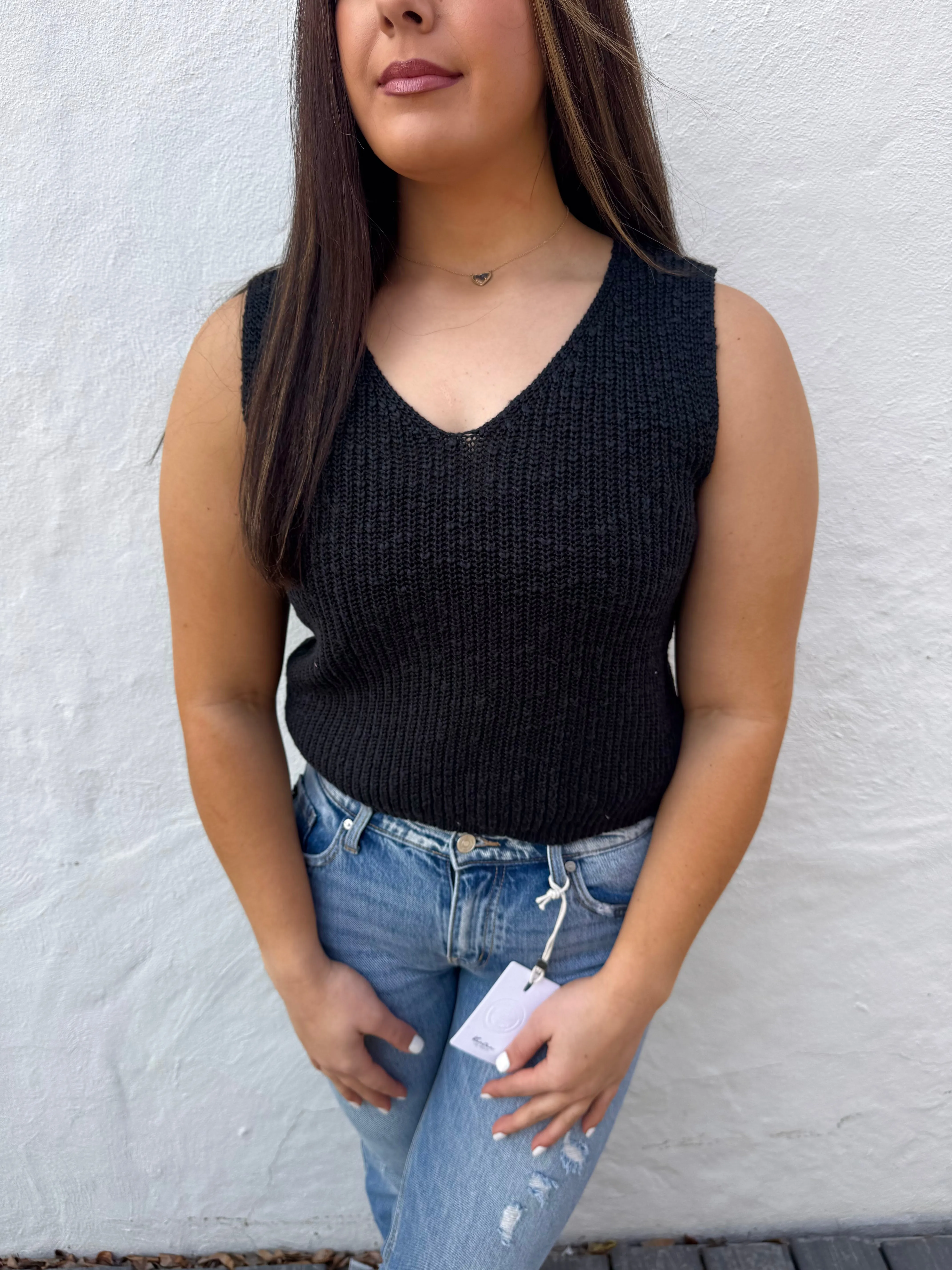 Oversized V-Neck Sweater Vest