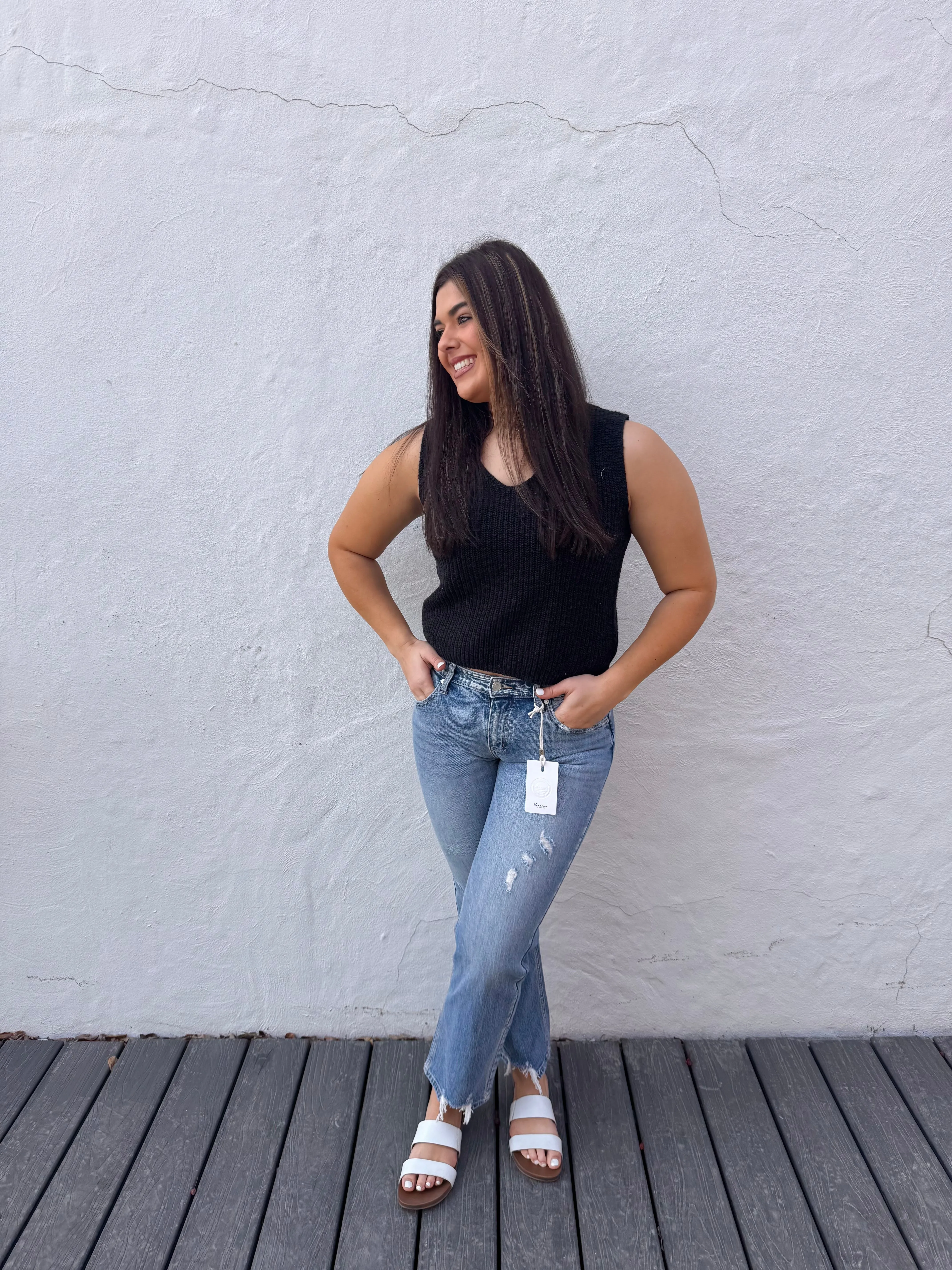 Oversized V-Neck Sweater Vest