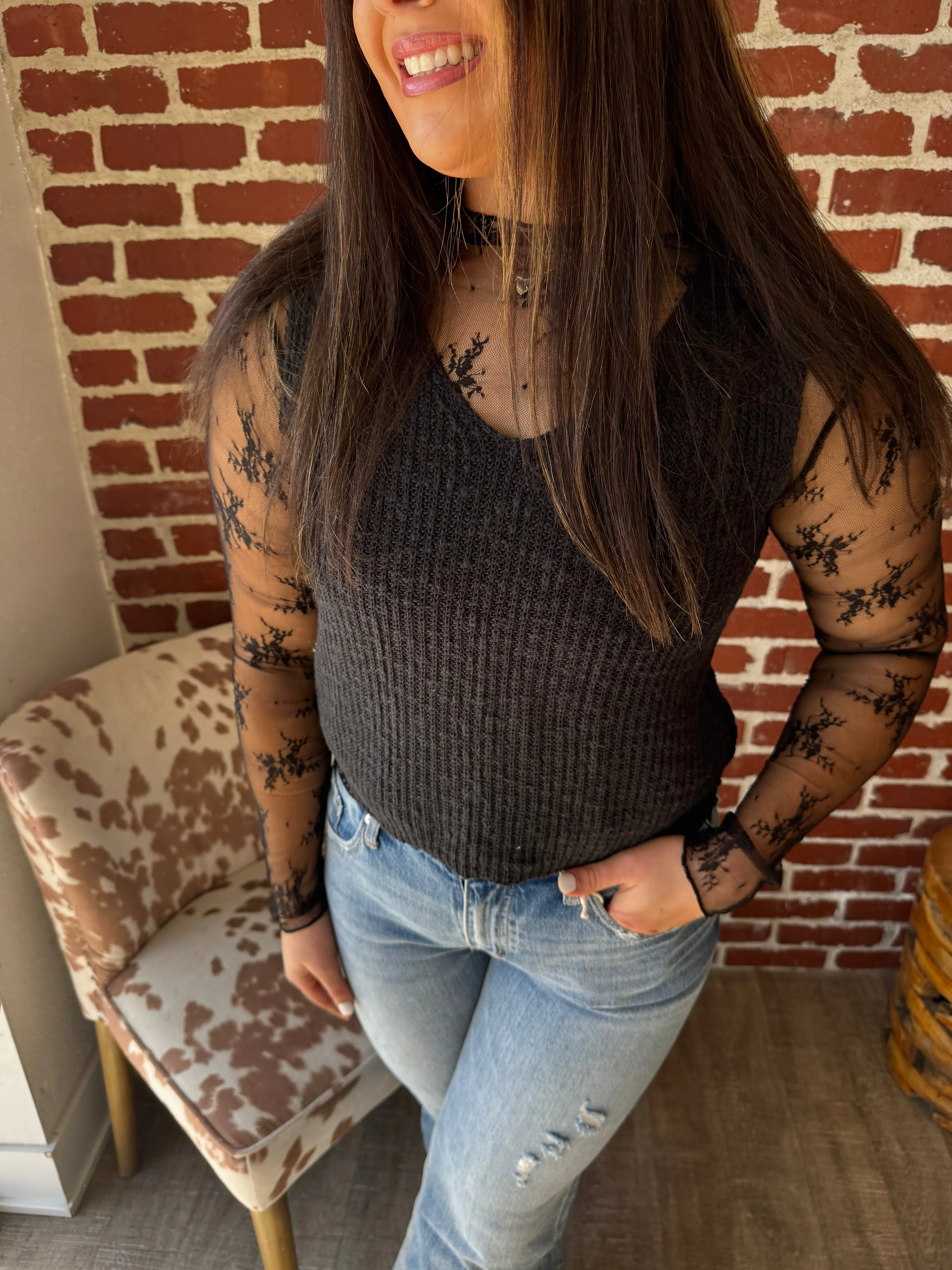 Oversized V-Neck Sweater Vest