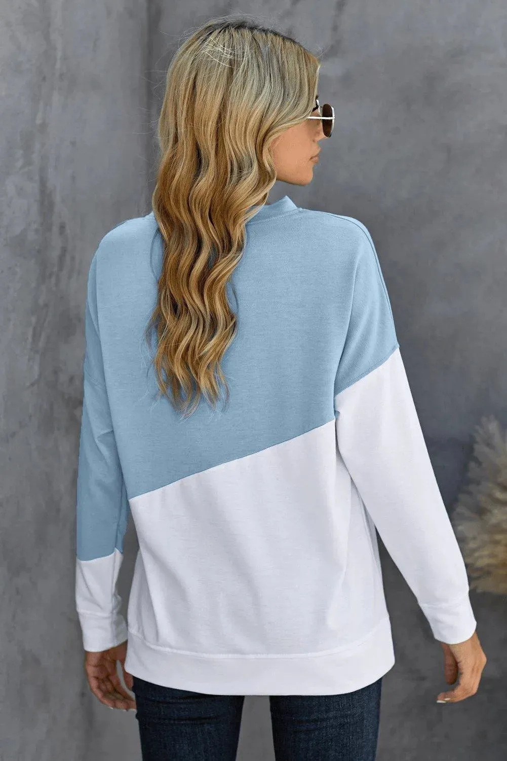Patchwork Dropped Shoulder Sweatshirt