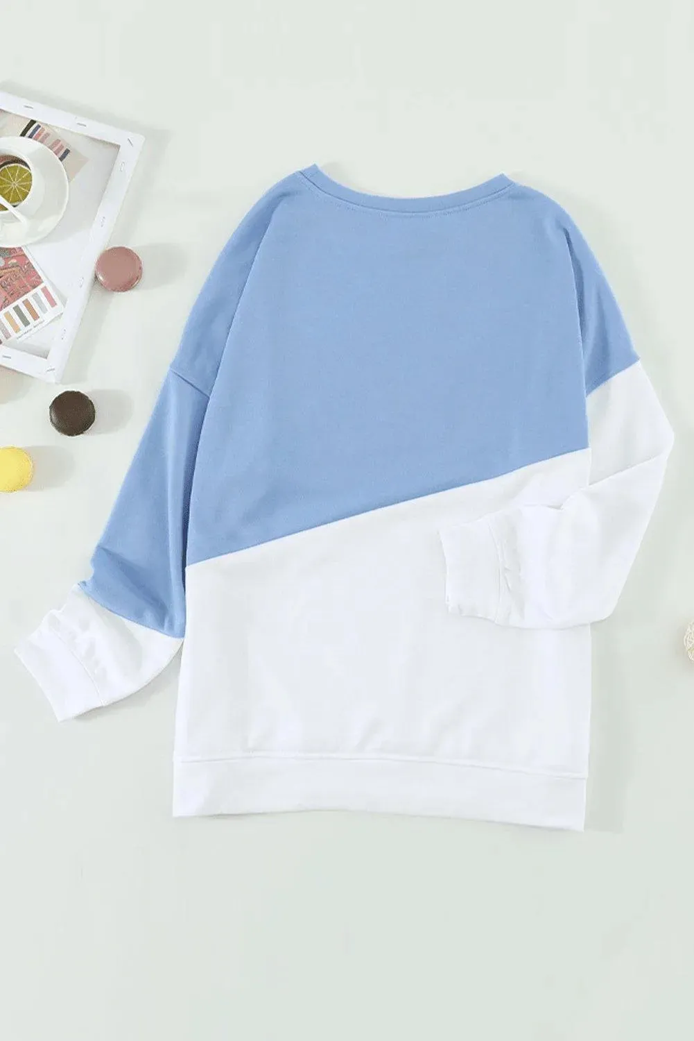 Patchwork Dropped Shoulder Sweatshirt
