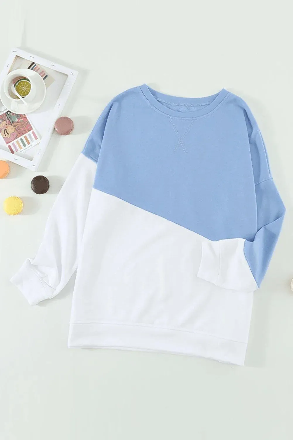 Patchwork Dropped Shoulder Sweatshirt