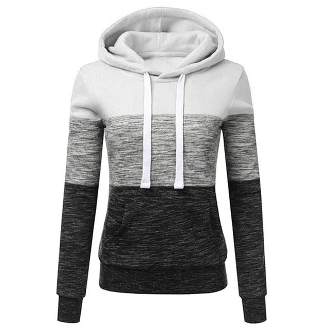 Patchwork Hoodies Sweatshirts Women Casual Pullover Tops  Jumper Hooded Sweatshirt Female Hoodie Sudadera Plus Size S-5XL