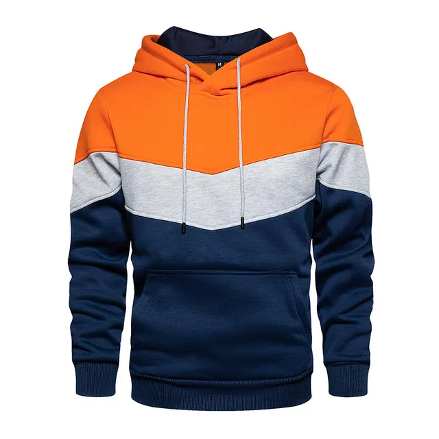 Patchwork-Kapuzenpullover für Männer