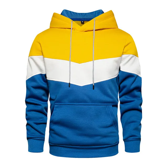 Patchwork-Kapuzenpullover für Männer