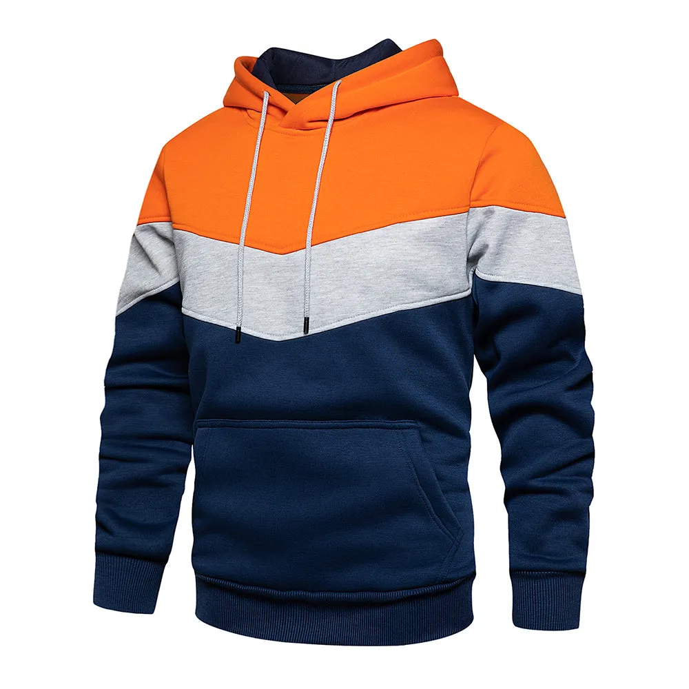 Patchwork-Kapuzenpullover für Männer