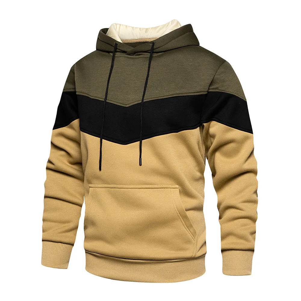 Patchwork-Kapuzenpullover für Männer