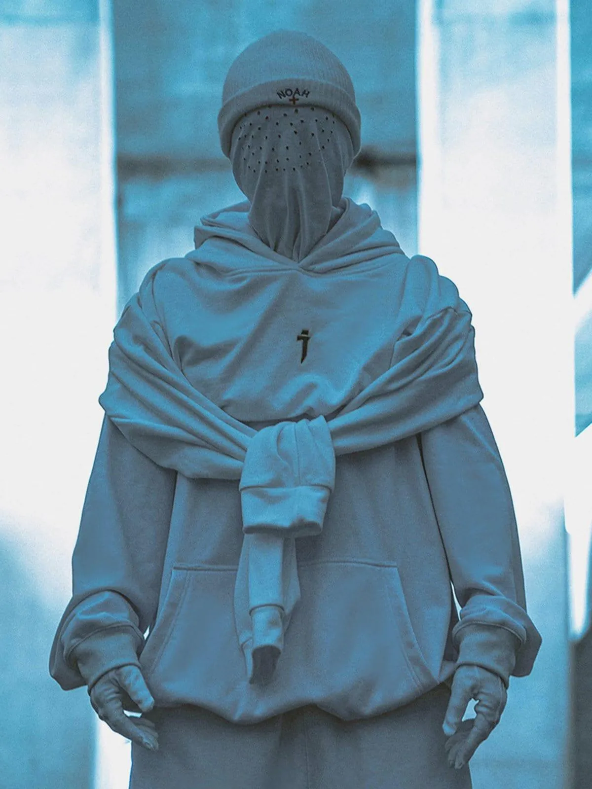 Patchwork Sleeve Fake Two Hoodie