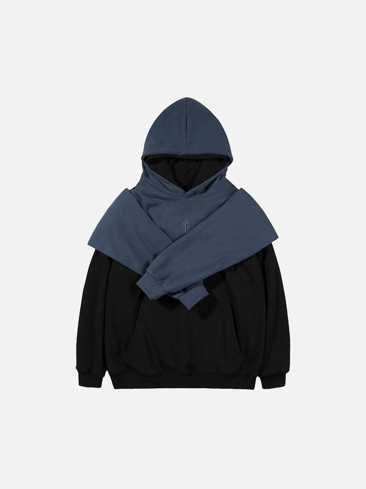 Patchwork Sleeve Fake Two Hoodie