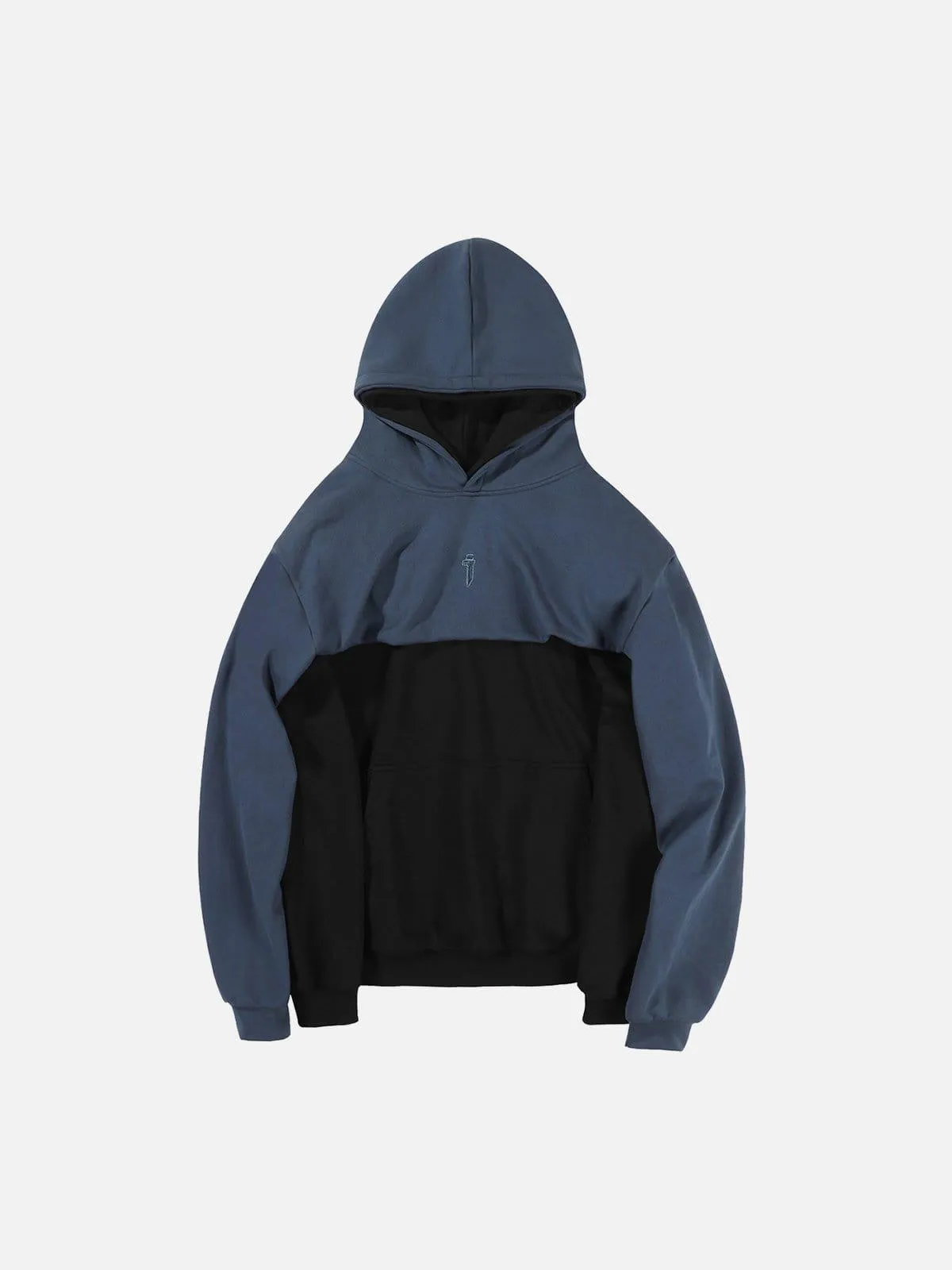 Patchwork Sleeve Fake Two Hoodie