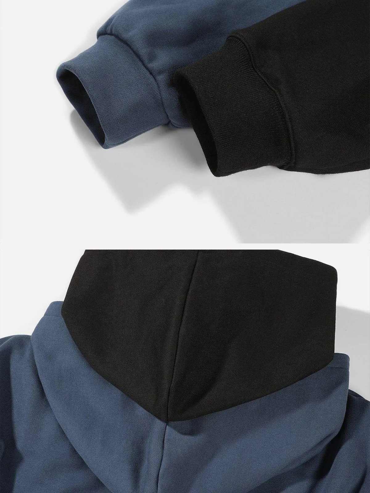 Patchwork Sleeve Fake Two Hoodie