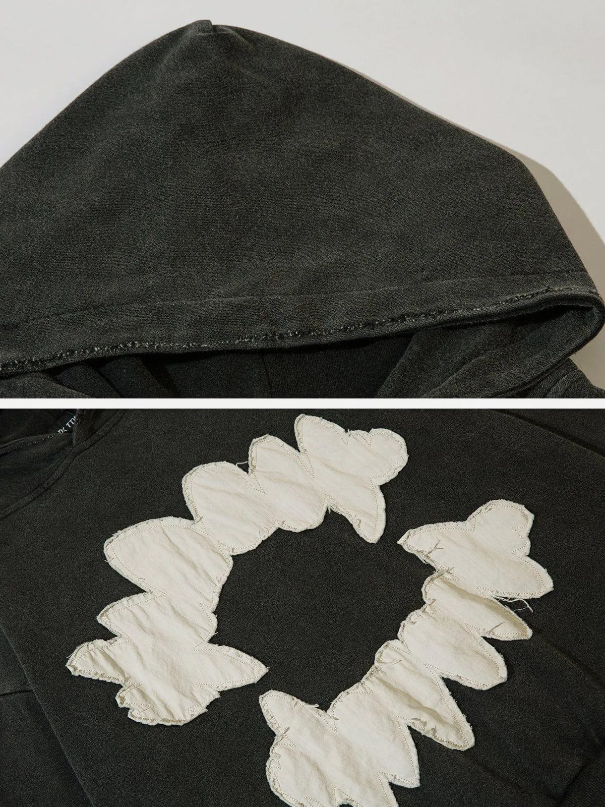 Patchwork Tooth Washed Hoodie