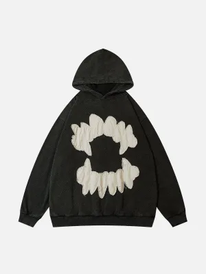 Patchwork Tooth Washed Hoodie