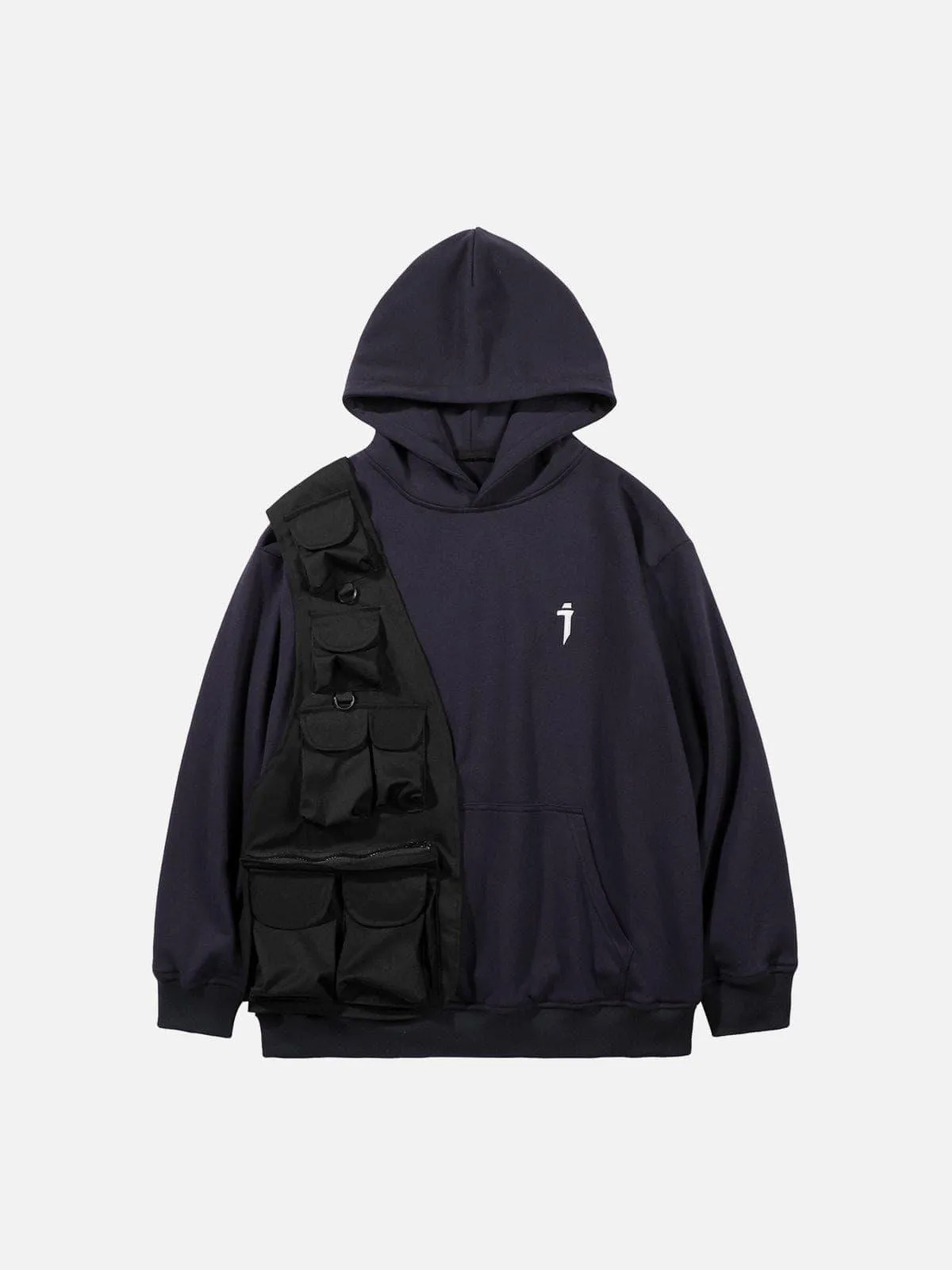 Patchwork Vest Hoodie