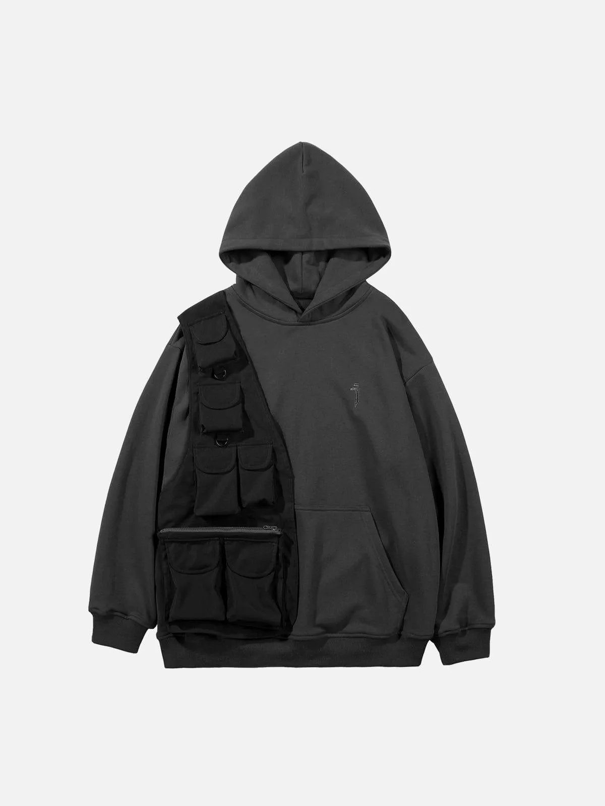 Patchwork Vest Hoodie