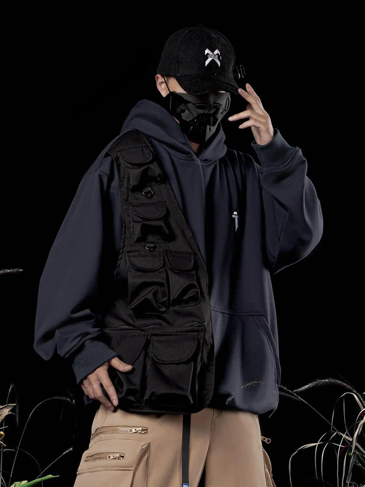 Patchwork Vest Hoodie