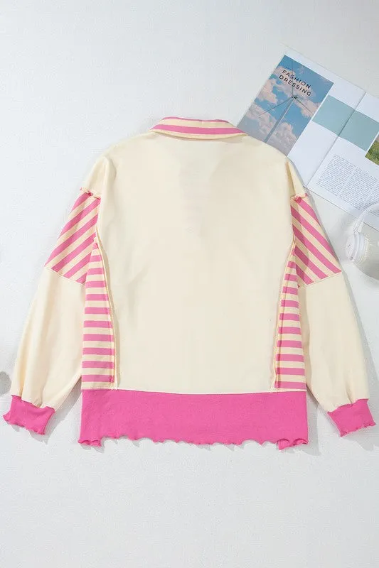 Perfect in Pink Collared French Terry Top