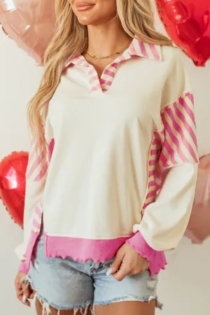 Perfect in Pink Collared French Terry Top