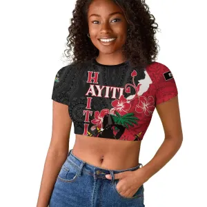 Personalised Afro Ayiti Neg Marron Raglan Cropped T shirt Dashiki Mix Polynesian Pattern LT01