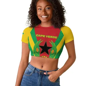 Personalised Afro Cape Verde (1975-1992) Raglan Cropped T shirt Mix African Pattern LT15