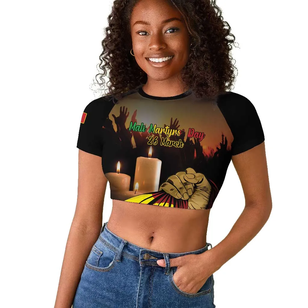 Personalised Proud Mali Martyrs Day In Memory Raglan Cropped T shirt LT15