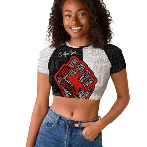 Personalized Civil Rights Movement Justice Fist Raglan Cropped T shirt DT02