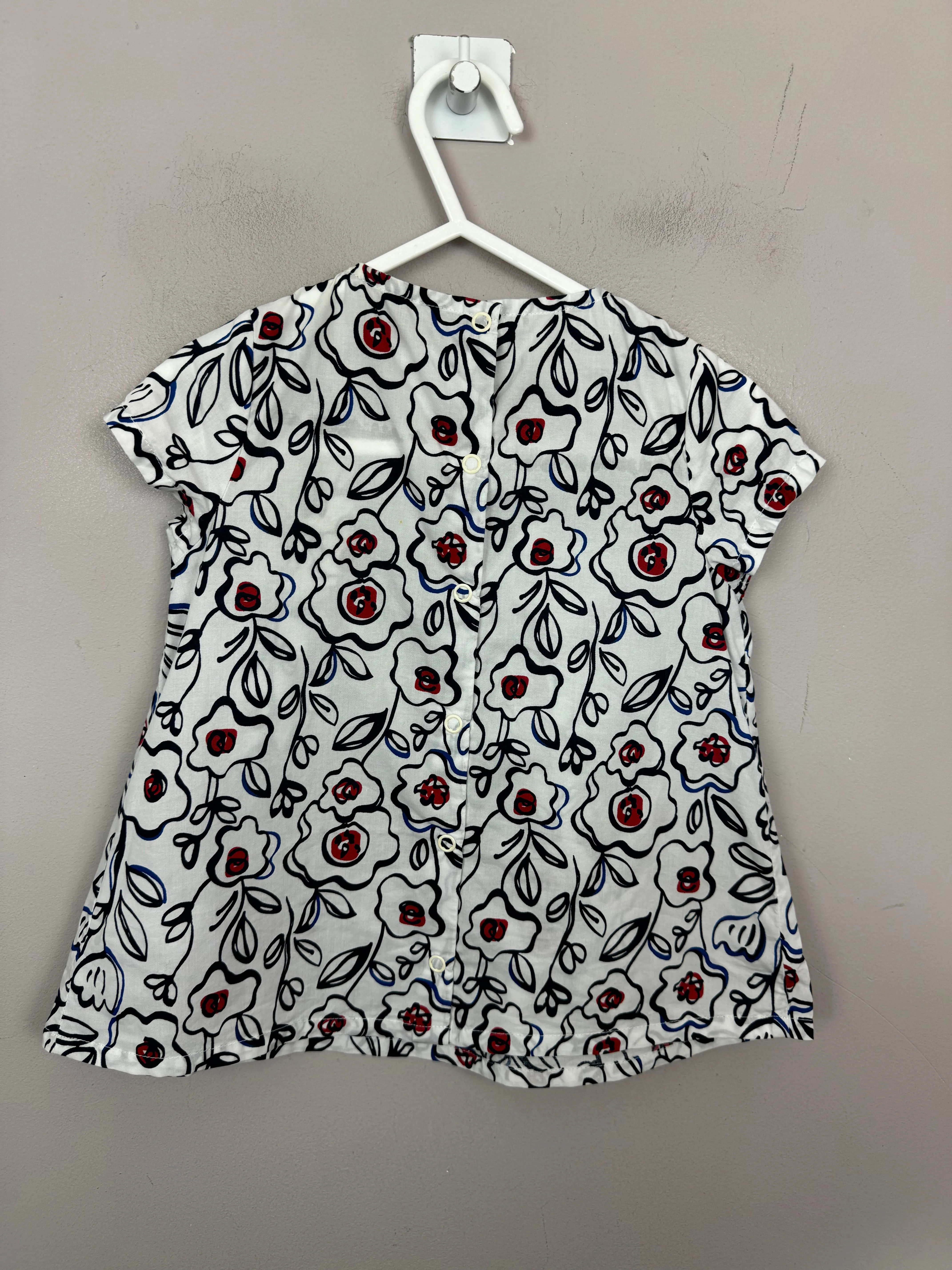 Petit Bateau White Floral Cotton Tunic 24m