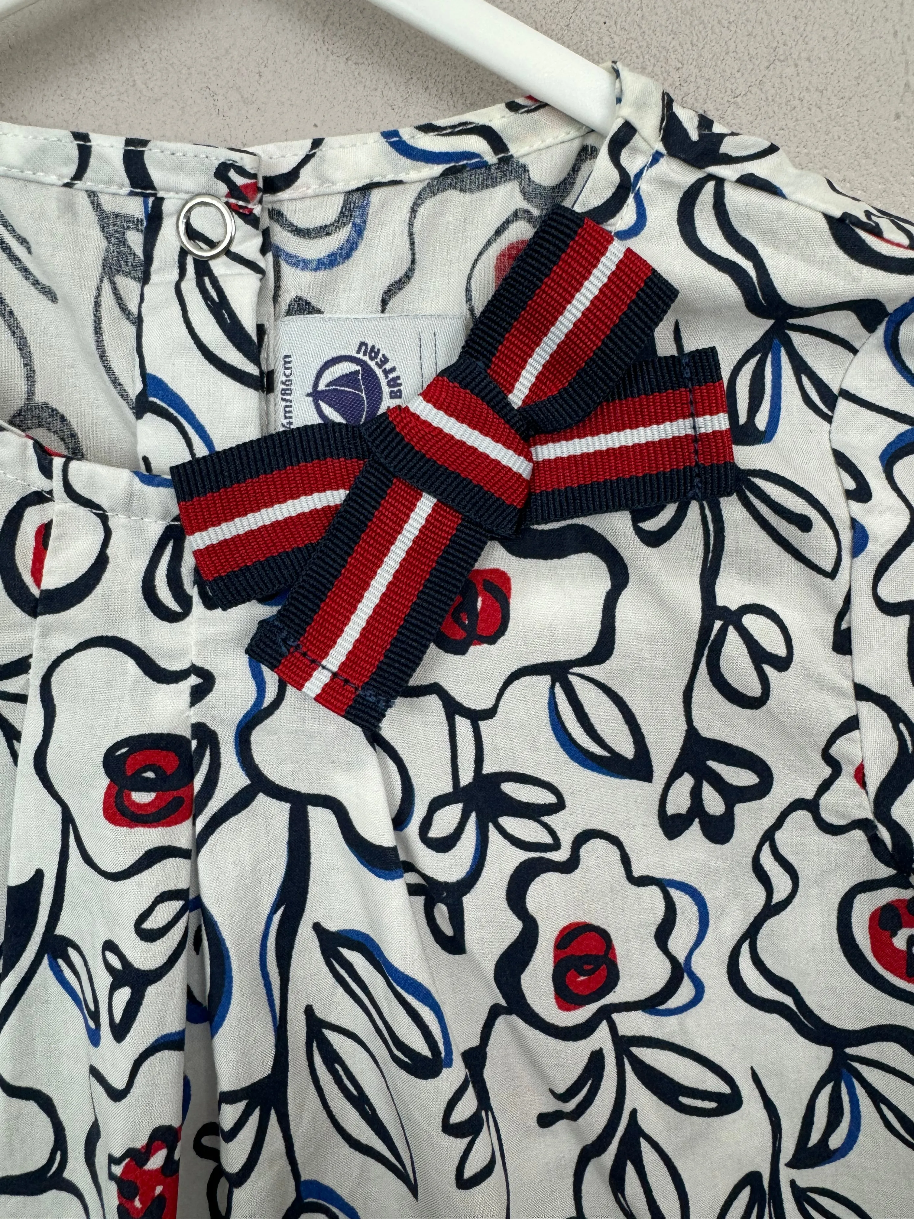 Petit Bateau White Floral Cotton Tunic 24m