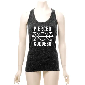Pierced Goddess Black Gray Cosmic Twist Back Tank Top