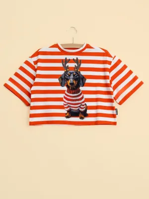 Pierre Xmas Cropped T-Shirt Kids
