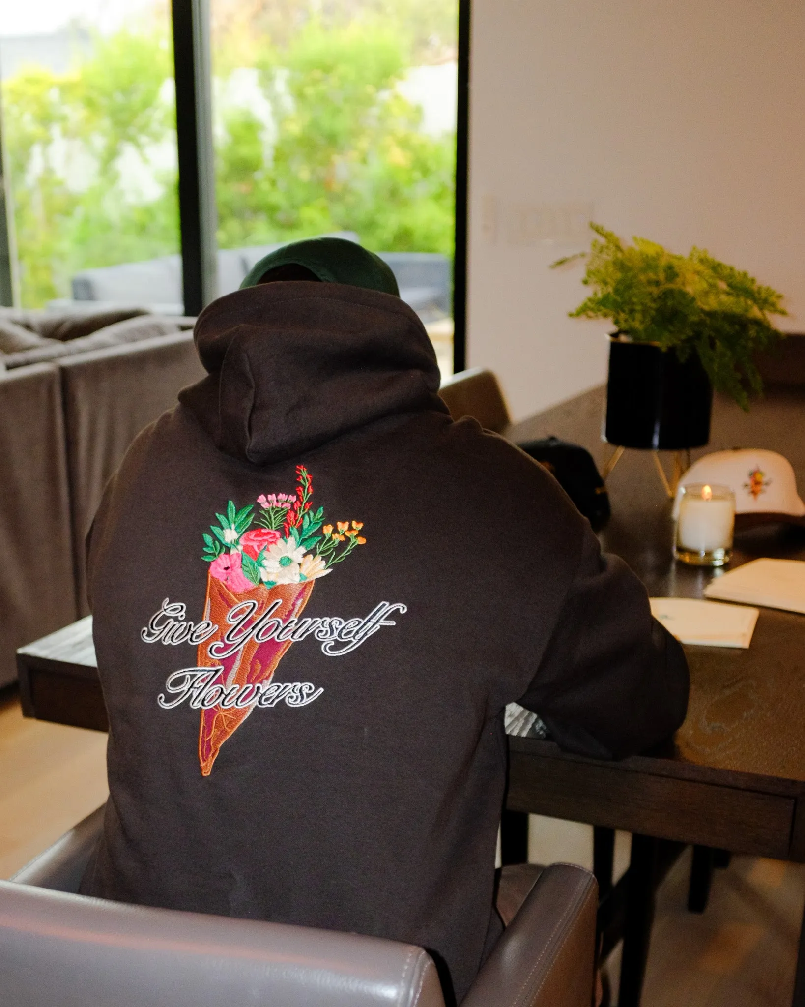 Pirate Give Yourself Flowers Hoodie (Charcoal)