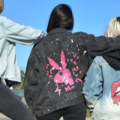 Playboy Custom Hand-Painted Denim Jacket