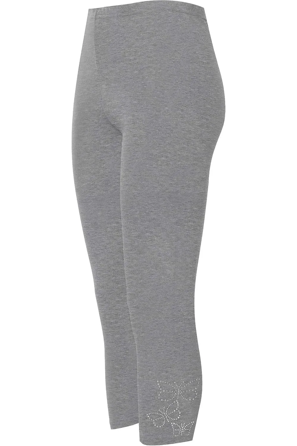 Plus Size 3/4 Butterfly Sequin Leggings