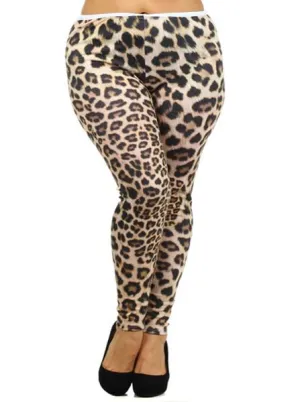 Plus Size Cheetah Print Leggings