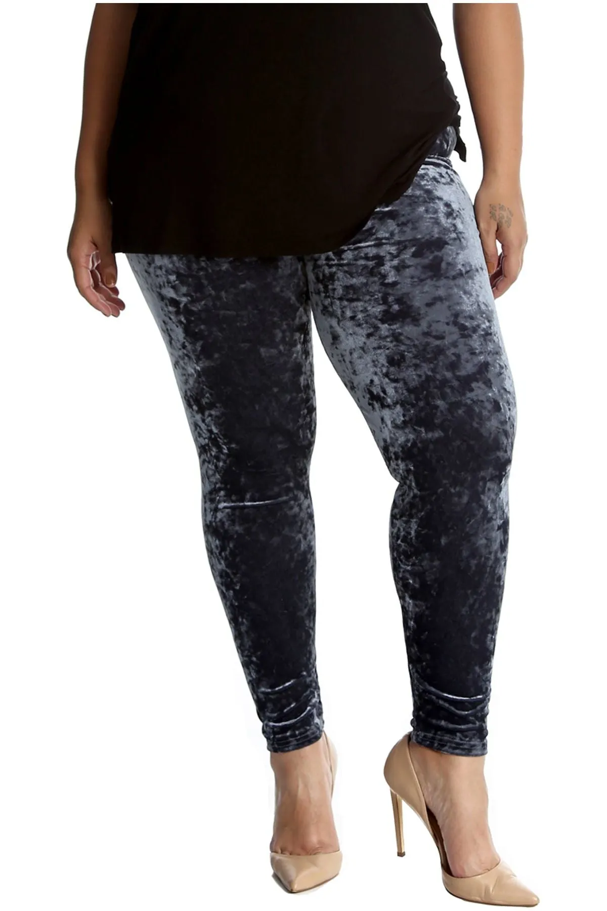 Plus Size Full Length Velvet Leggings