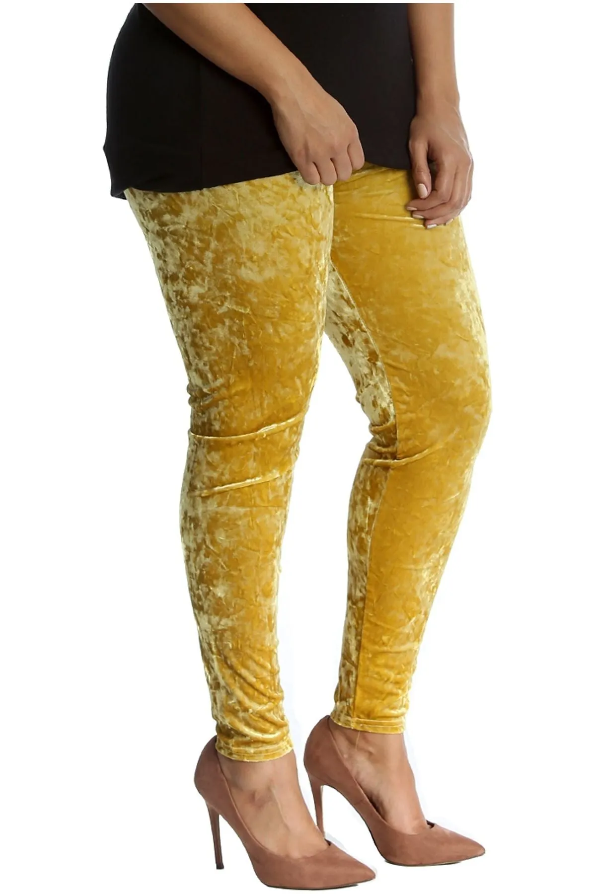 Plus Size Full Length Velvet Leggings