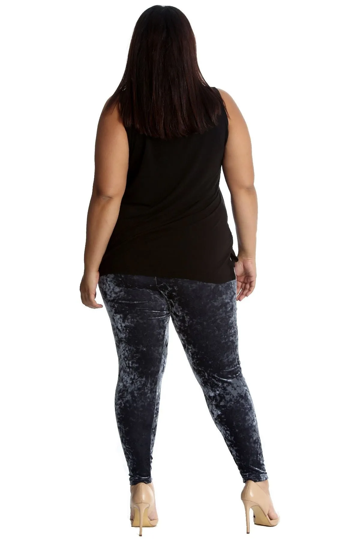 Plus Size Full Length Velvet Leggings