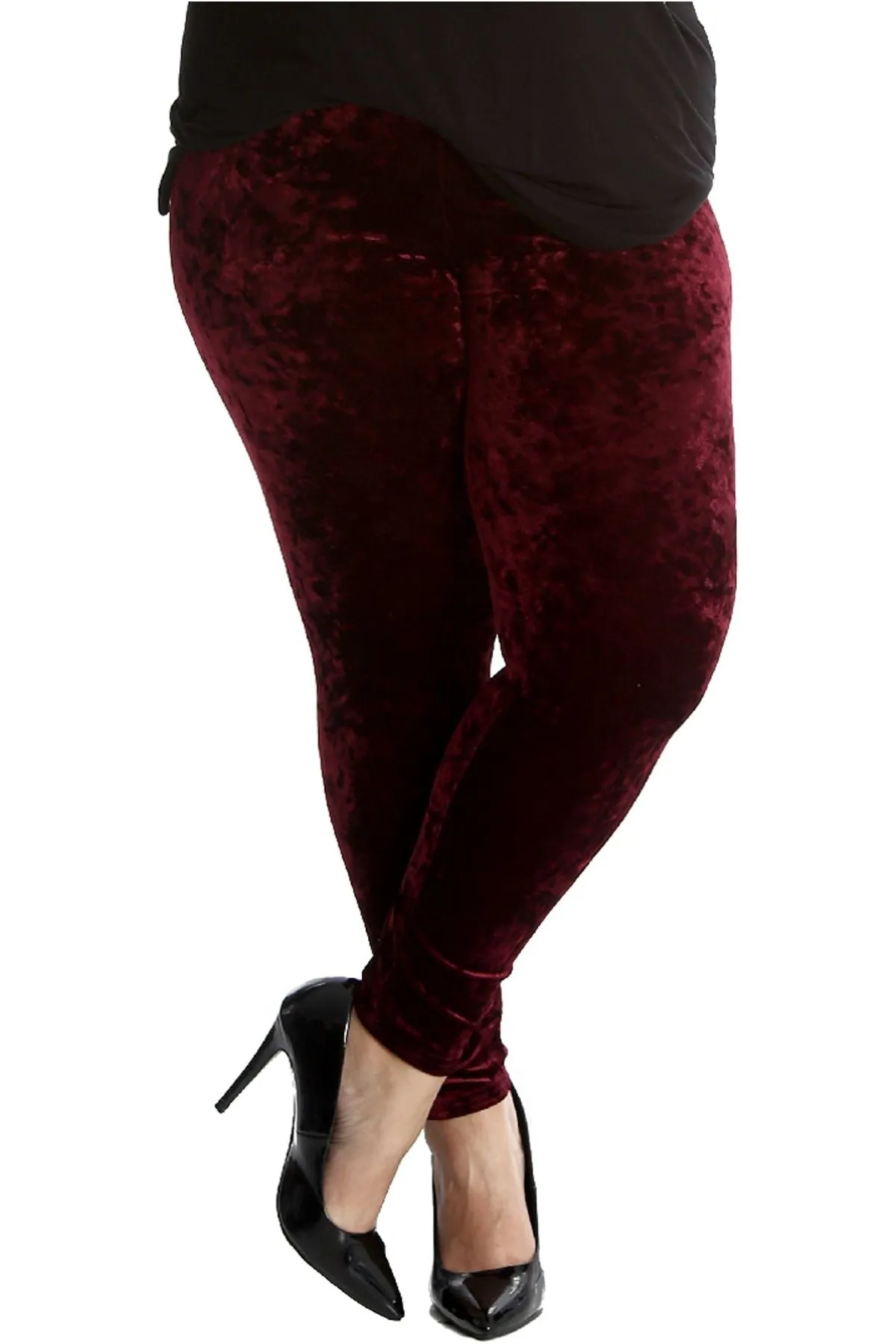 Plus Size Full Length Velvet Leggings
