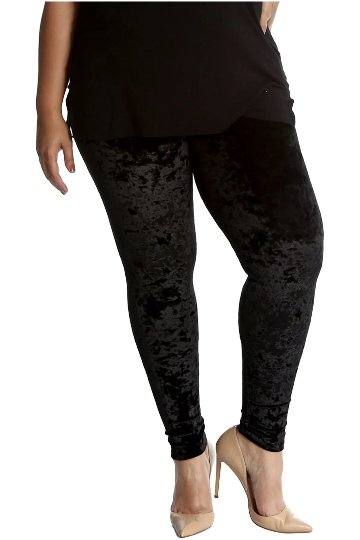 Plus Size Full Length Velvet Leggings