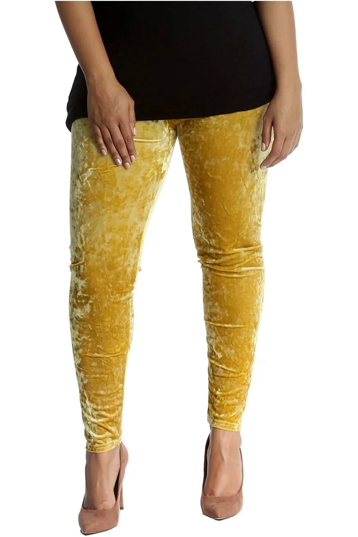 Plus Size Full Length Velvet Leggings