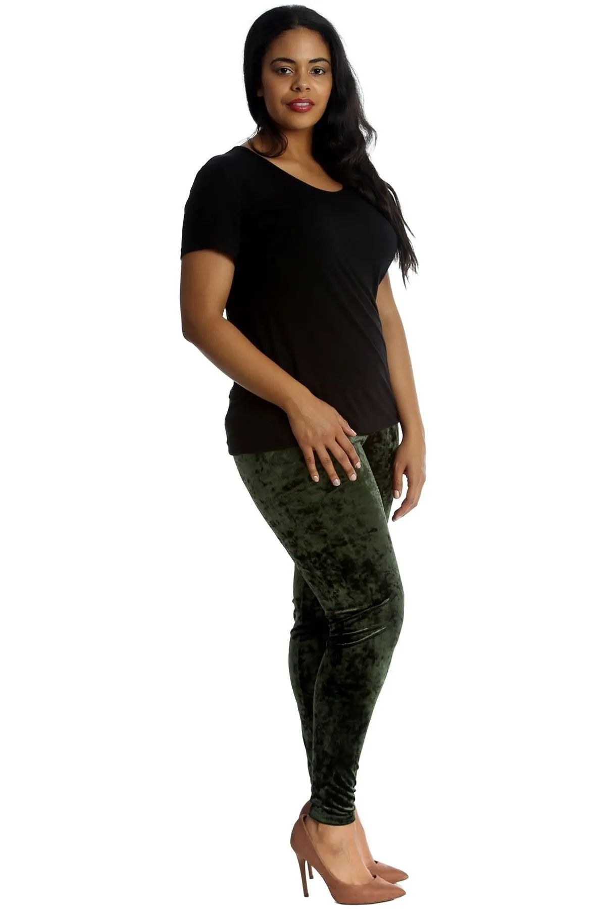 Plus Size Full Length Velvet Leggings