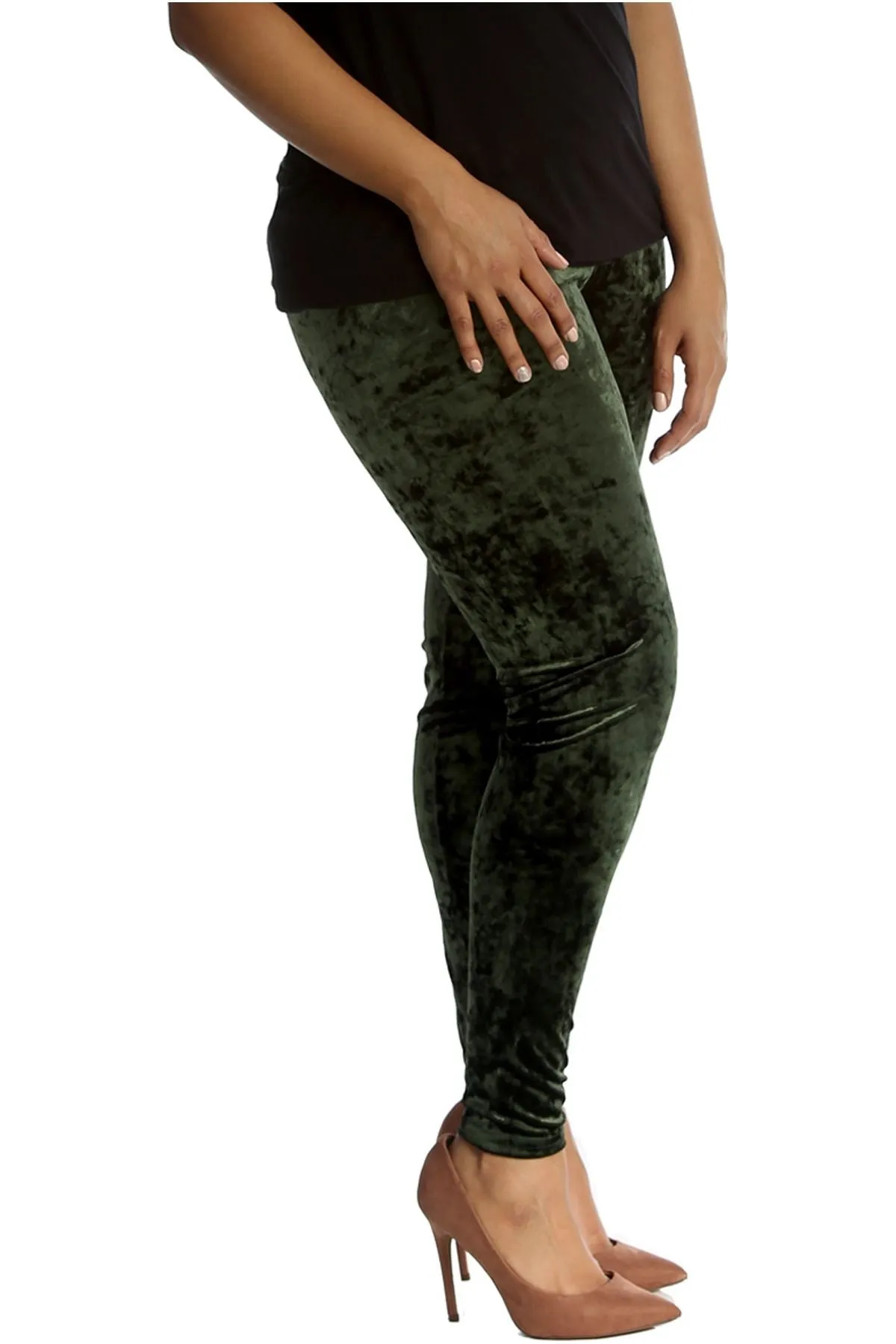Plus Size Full Length Velvet Leggings