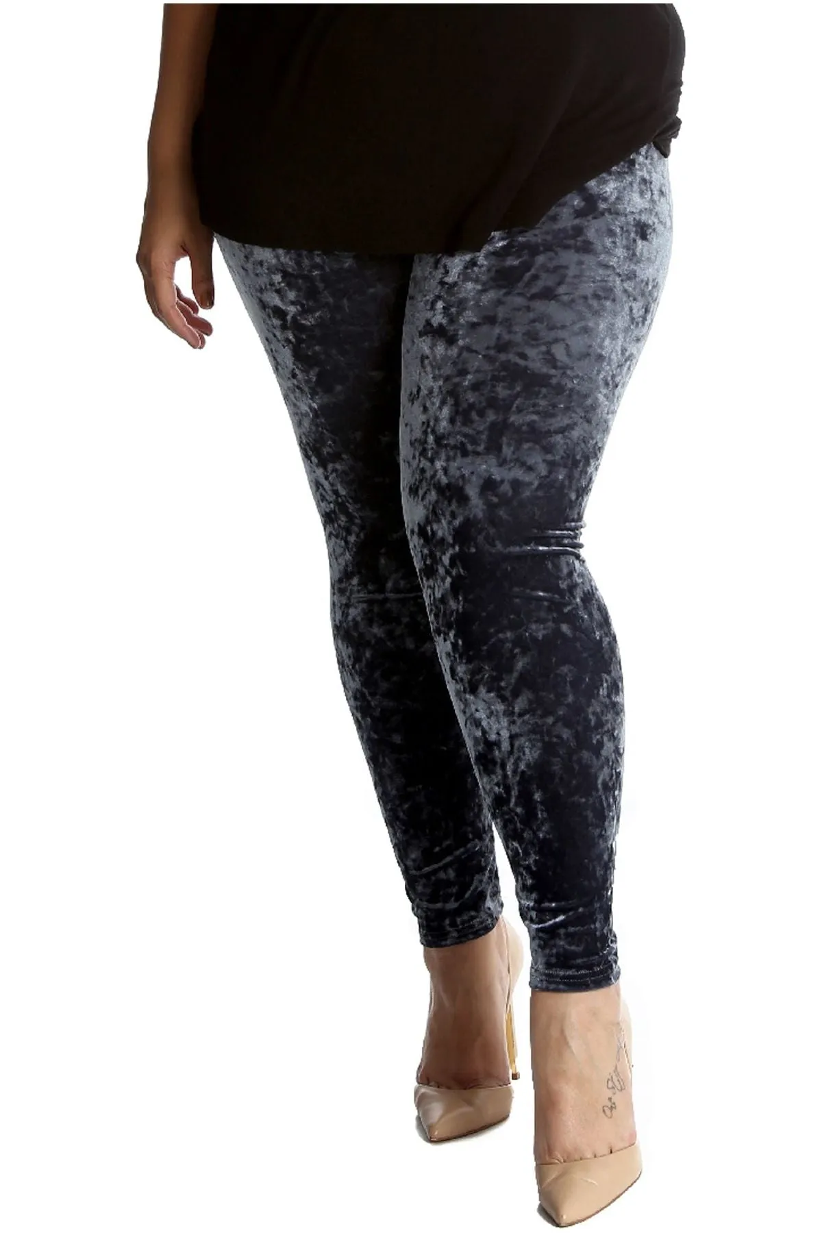Plus Size Full Length Velvet Leggings