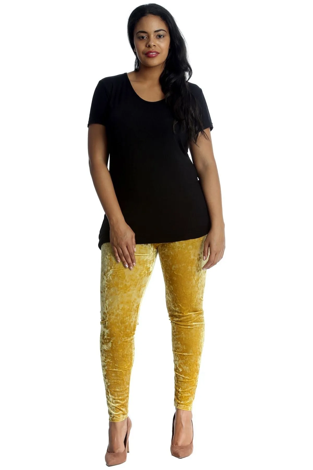 Plus Size Full Length Velvet Leggings