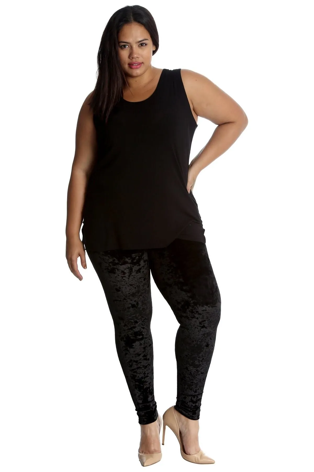 Plus Size Full Length Velvet Leggings